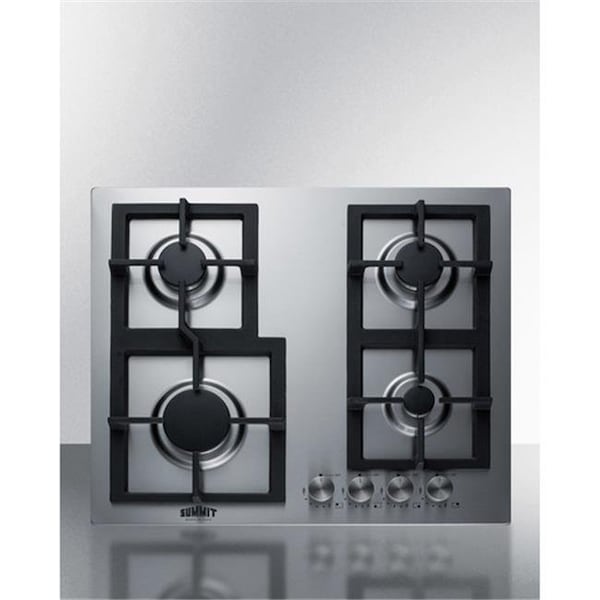 Summit Appliance Summit Appliance GCJ4SS 24 in. Stainless Steel Wide 4 Burner Gas Cooktop; Stainless Steel - GCJ4SS