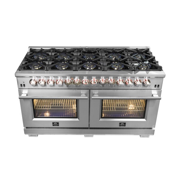 Forno Capriasca Titanium Professional 60In. Freestanding Dual Fuel Range - FFSGS6187-60
