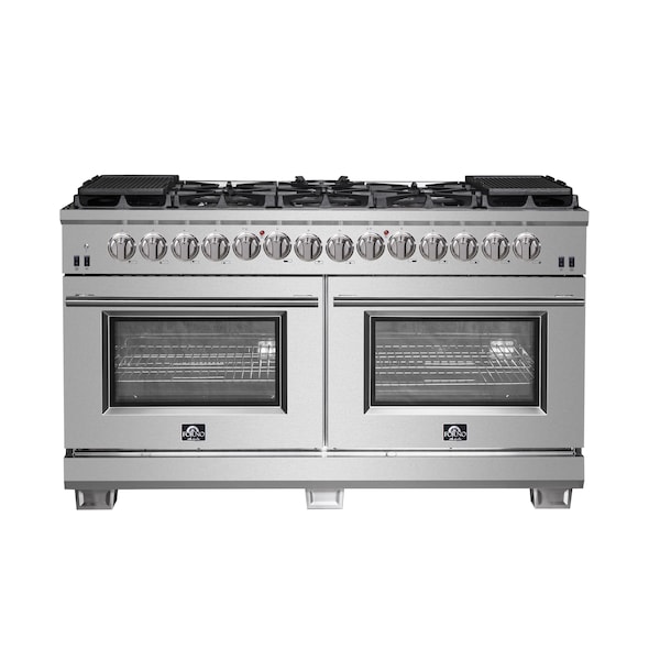 Forno Capriasca Titanium Professional 60In. Freestanding Dual Fuel Range - FFSGS6187-60