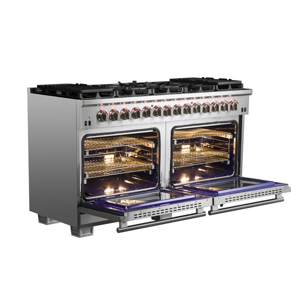 Forno Capriasca Titanium Professional 60In. Freestanding Dual Fuel Range - FFSGS6187-60
