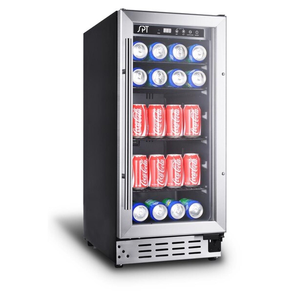 Spt 12 oz 92 Can Under Counter Beverage Cooler, Black - BC-92USA