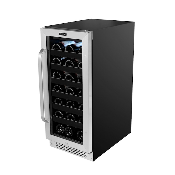 Whynter 15 inch Built-In 33 Bottle Undercounter Stainless Steel Wine Refrigerator - BWR-308SB