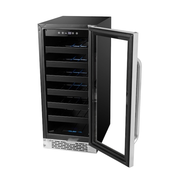 Whynter 15 inch Built-In 33 Bottle Undercounter Stainless Steel Wine Refrigerator - BWR-308SB