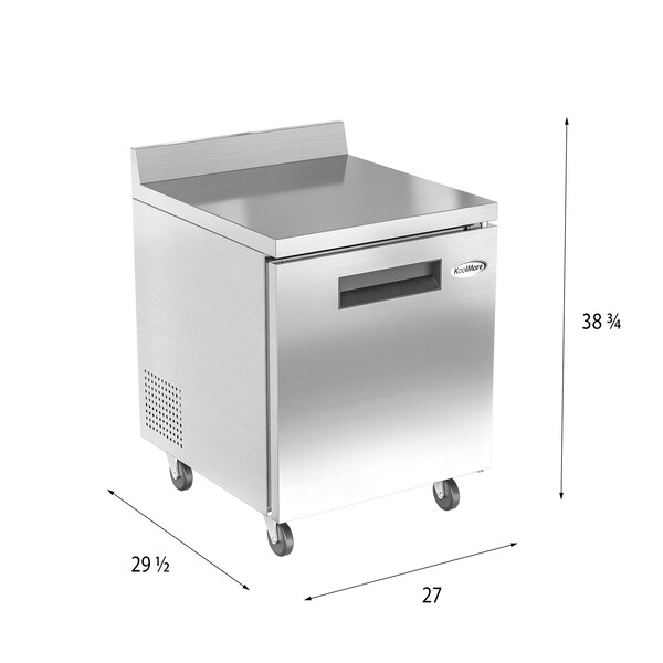 Koolmore freezer worktop stainless steel 1 door 6 cu. ft. - FWT-1D-6C