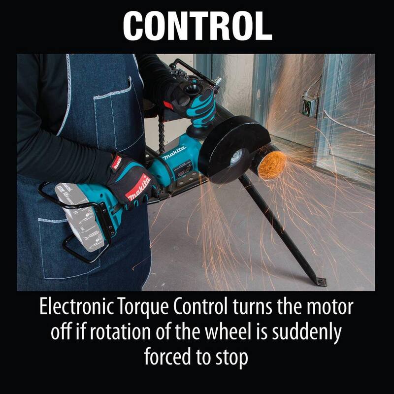 Makita 18V X2 LXT Ion de Litio 36V Inalámbrica sin Escobillas 7 pulgadas. Amoladora Angular con Interruptor de Paleta y Freno Eléctrico Herramienta Únicamente - XAG12Z1