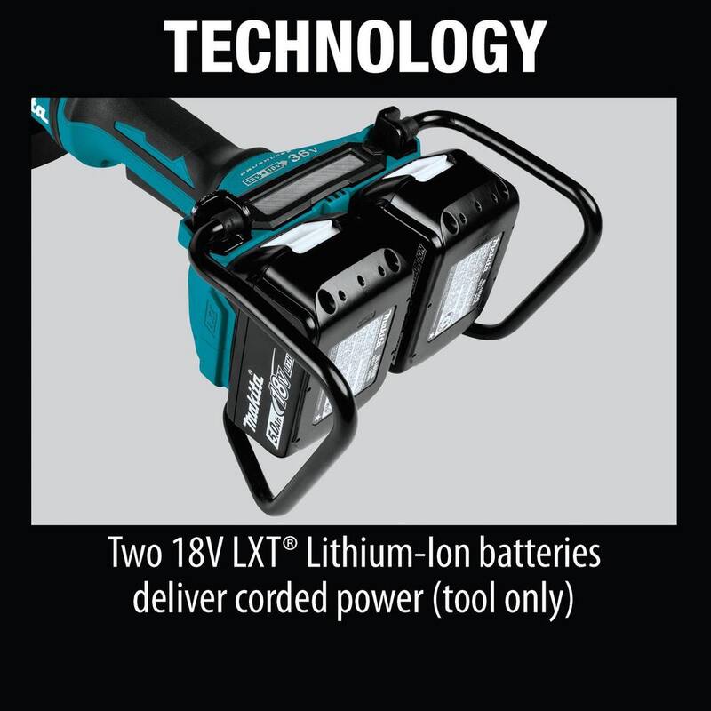 Makita 18V X2 LXT Ion de Litio 36V Inalámbrica sin Escobillas 7 pulgadas. Amoladora Angular con Interruptor de Paleta y Freno Eléctrico Herramienta Únicamente - XAG12Z1
