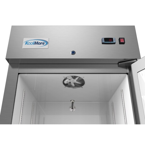 Koolmore 29" Stainless Steel Solid Door Commercial Reach-In Refrigerator Cooler  - 19 cu. ft () - RIR-1D-SS-19C