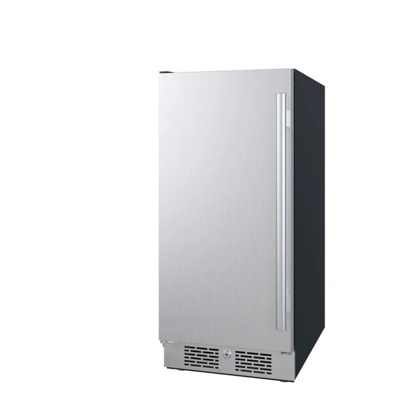 Avallon 15 Inch Wide 33 Cu Ft Compact Refrigerator with LED Lighting and Left Swing Door - AFR152SSLH
