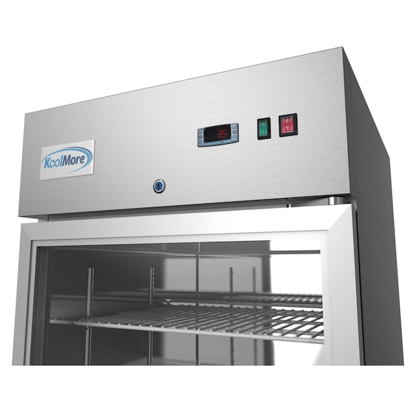 Koolmore 29" Stainless Steel 1 Glass Door Commercial Reach-in Refrigerator Cooler - 23 cu. ft - RIR-1D-GD