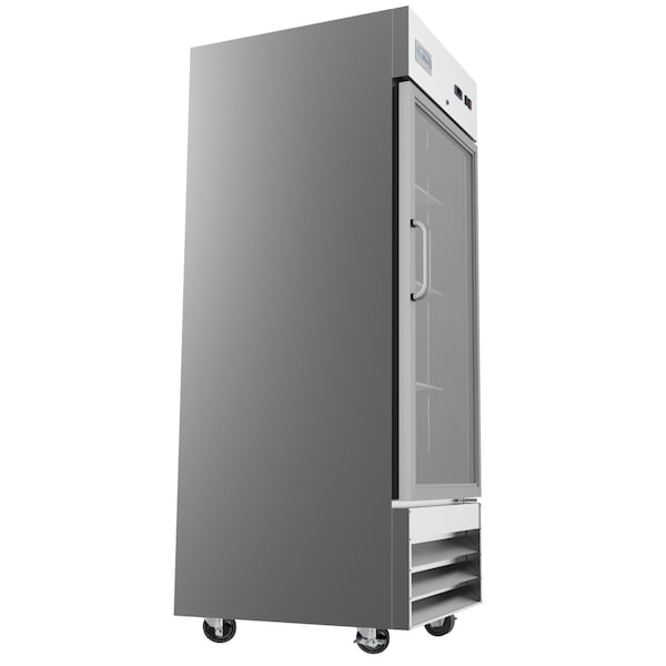 Koolmore 29" Stainless Steel 1 Glass Door Commercial Reach-in Refrigerator Cooler - 23 cu. ft - RIR-1D-GD