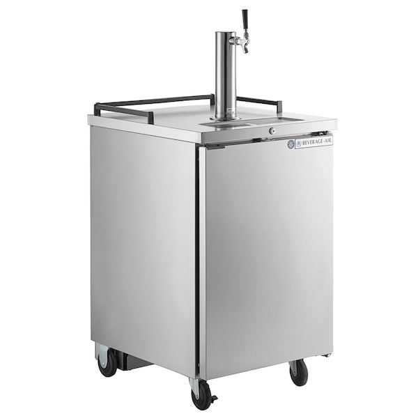 Beverage-Air Beer Dispenser, Single Tap, Mobile, (1) 1/2 Keg Capacity, Stainless Steel - BM23HC-S-31