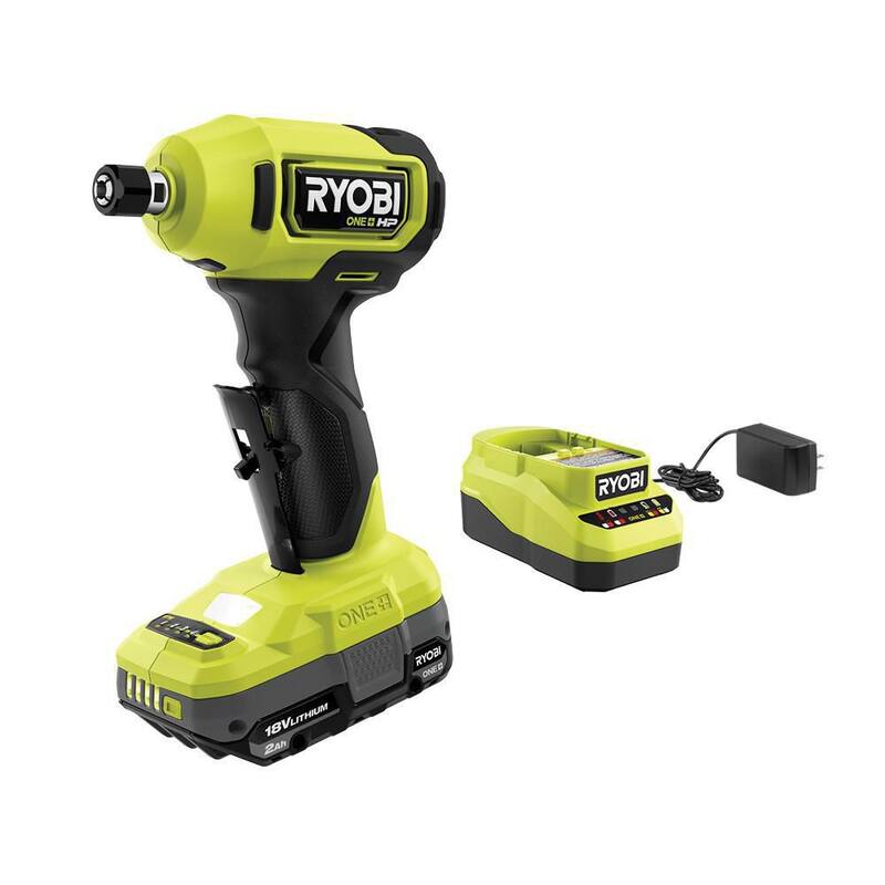 RYOBI ONE+ HP 18V Amoladora de matriz angular recta inalámbrica con motor sin escobillas de 1/4 de pulgada, con batería de 2.0 Ah y cargador - PSBDG01K1