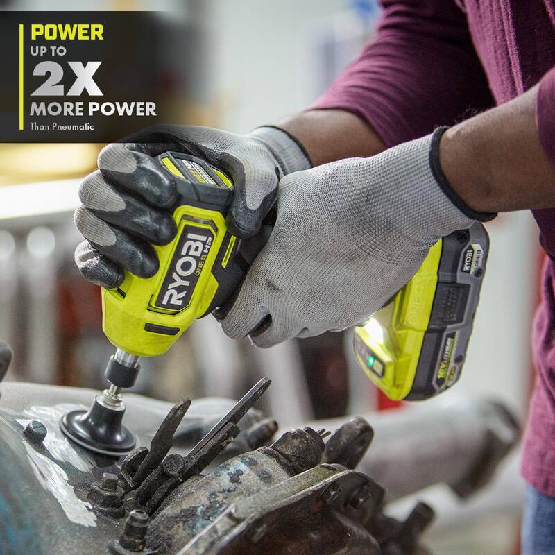 RYOBI ONE+ HP 18V Amoladora de matriz angular recta inalámbrica con motor sin escobillas de 1/4 de pulgada, con batería de 2.0 Ah y cargador - PSBDG01K1