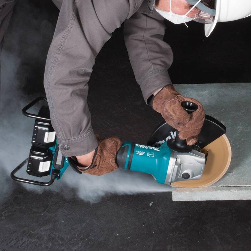 Makita 18V X2 LXT de iones de litio (36V) sin escobillas Cortadora de ángulo inalámbrica de interruptor de paleta de 9 pulgadas con freno eléctrico Kit de amoladora de corte - XAG13PT1
