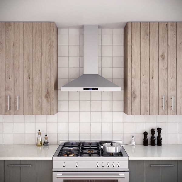Streamline 30 in. Francesco Ducted Wall Mount 350 CFM Range Hood in Brushed Stainless Steel - T-451-1-DT
