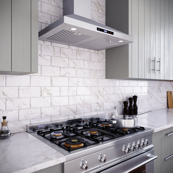 Streamline 30 in. Giulio Convertible Wall Mount 350 CFM Range Hood in Brushed Stainless Steel - T-451-1-CL