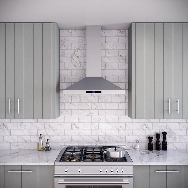Streamline 30 in. Giulio Convertible Wall Mount 350 CFM Range Hood in Brushed Stainless Steel - T-451-1-CL