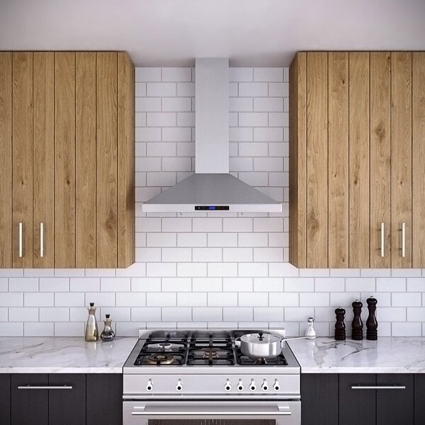 Streamline 30 in. Giotto Ductless Wall Mount 350 CFM Range Hood in Brushed Stainless Steel - T-451-1-DL