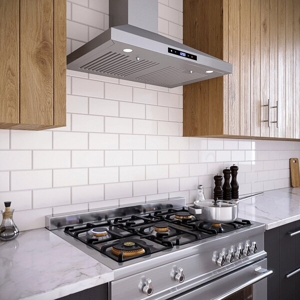 Streamline 30 in. Giotto Ductless Wall Mount 350 CFM Range Hood in Brushed Stainless Steel - T-451-1-DL