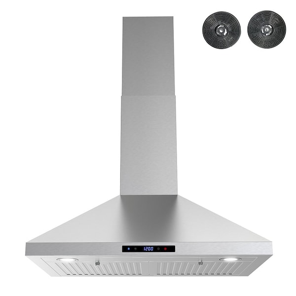 Streamline 30 in. Giotto Ductless Wall Mount 350 CFM Range Hood in Brushed Stainless Steel - T-451-1-DL