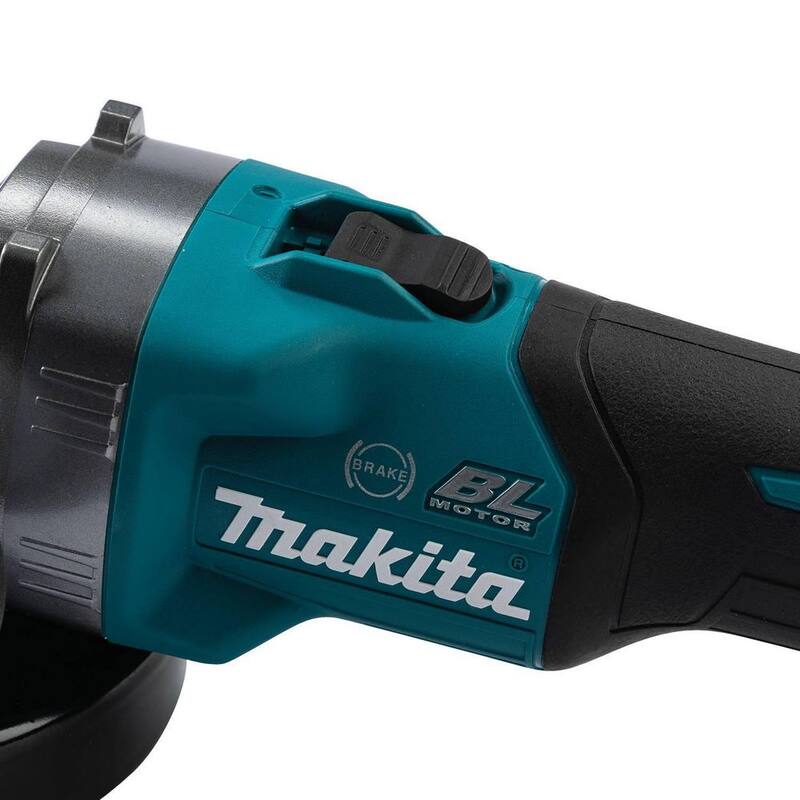 Esmeriladora angular inalámbrica sin escobillas Makita 40V max XGT de 5 pulgadas con sistema X-LOCK, freno eléctrico, compatible con AWS (4.0Ah) - GAG11M1.