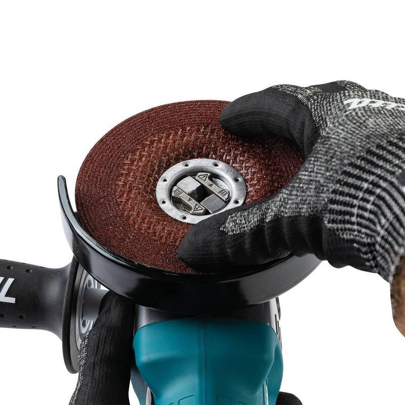 Esmeriladora angular inalámbrica sin escobillas Makita 40V max XGT de 5 pulgadas con sistema X-LOCK, freno eléctrico, compatible con AWS (4.0Ah) - GAG11M1.