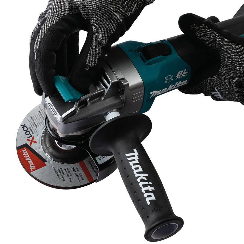 Esmeriladora angular inalámbrica sin escobillas Makita 40V max XGT de 5 pulgadas con sistema X-LOCK, freno eléctrico, compatible con AWS (4.0Ah) - GAG11M1.