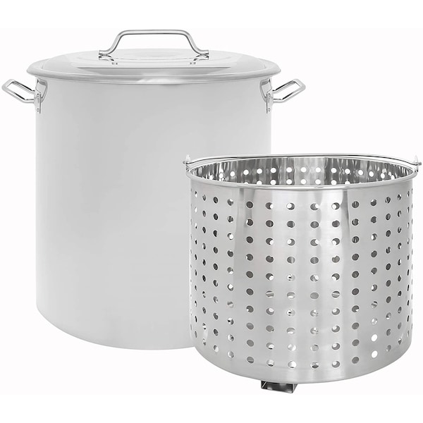 Concord Stainless Steel Stock Pot w/Steamer Basket, 100 Quart - S100-BAK