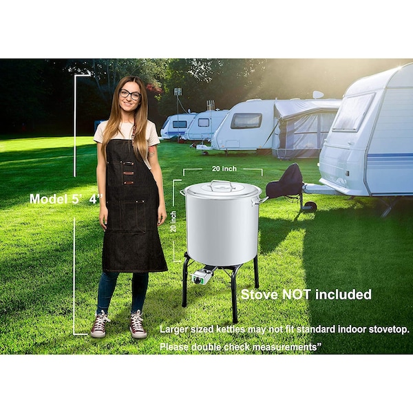 Concord Stainless Steel Stock Pot w/Steamer Basket, 100 Quart - S100-BAK