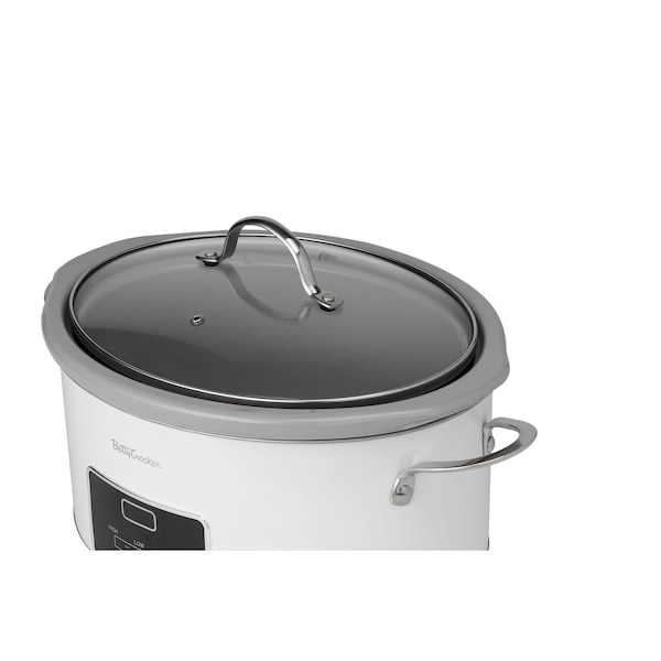 Betty Crocker 6-quart Oval Digital Slow Cooker, White - BC-4587W