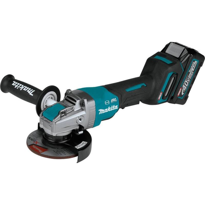 Makita 40V max XGT Amoladora Angular Inalámbrica Brushless de 5 pulgadas con Interruptor Paddle X-LOCK, con Freno Eléctrico (4.0Ah) - Kit GAG13M1