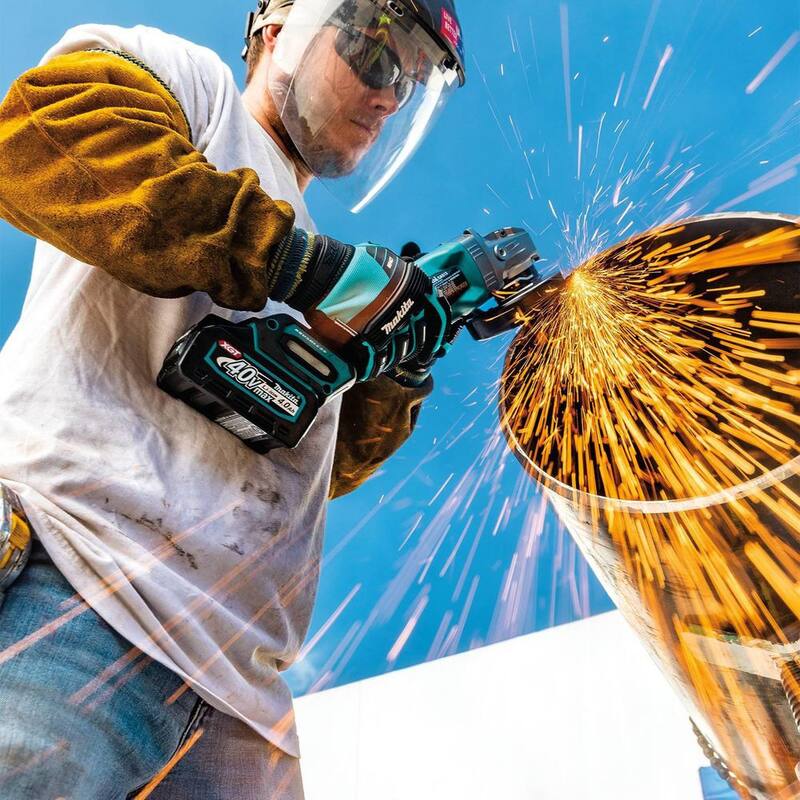 Makita 40V max XGT Amoladora Angular Inalámbrica Brushless de 5 pulgadas con Interruptor Paddle X-LOCK, con Freno Eléctrico (4.0Ah) - Kit GAG13M1