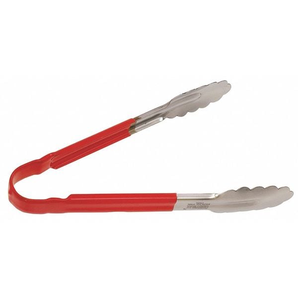 Crestware Tong, Red, 10 in. L, Stainless Steel - CG10R