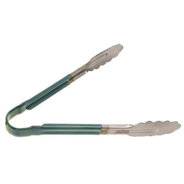 Crestware Tong, Green, 10 in. L, Stainless Steel - CG10G