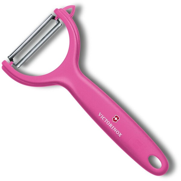 Swiss Army Brands 2024 Victorinox Kitchen Specialty Knives & Tools Peelers Universal Micro-Serrated Pink Packaged - VIC-7.6079.5