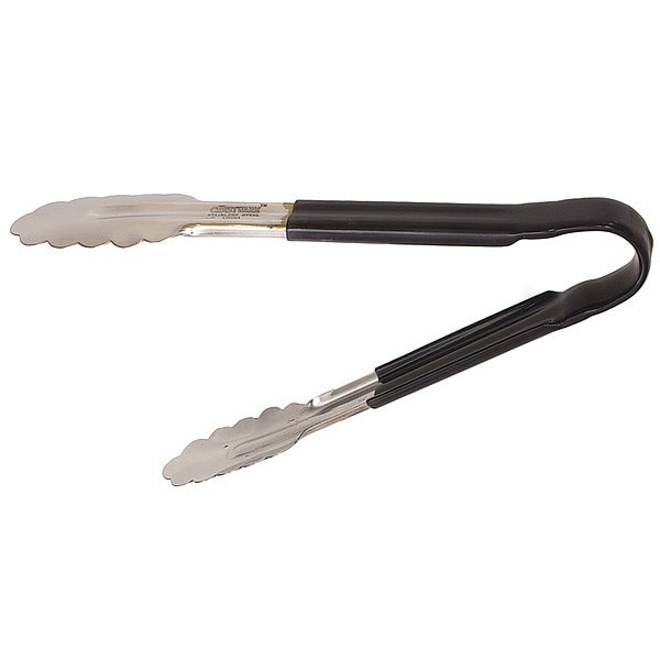 Crestware Tong, Black, 10 in. L, Stainless Steel - CG10BK