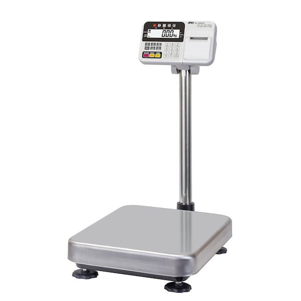 A&D Weighing Platform Scale, 60/150/220X0.02/0.05/0.1kg w/ Compact Printer, Legal for Trade - HV-200KCP
