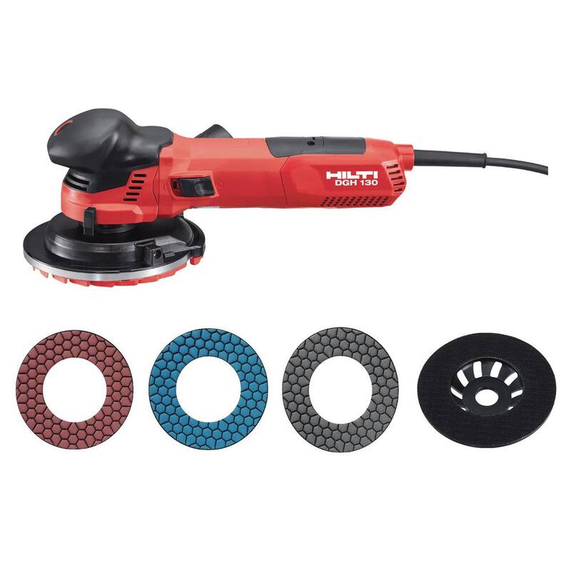 Esmeriladora angular para concreto Hilti de 5 pulgadas con cable de 120 voltios y 10.9 amperios, incluye arandela universal SPX de 5 pulgadas y estuche - 2283191