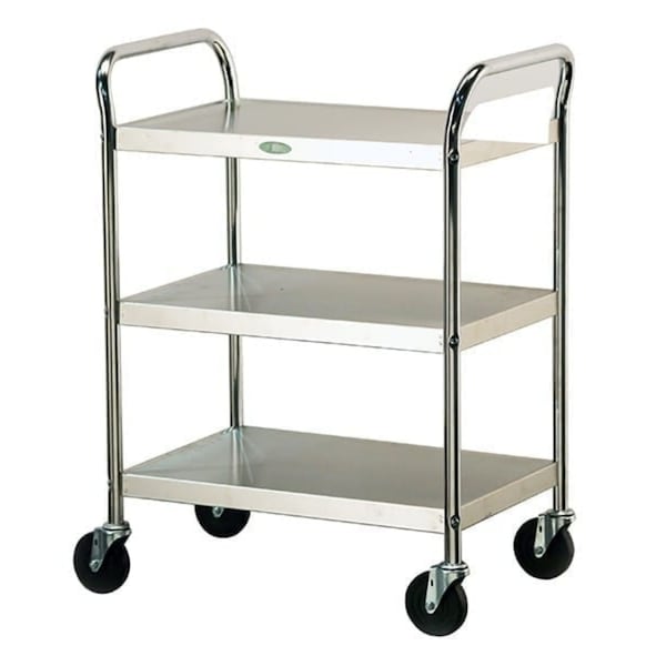 Lakeside Tubular Chrome Frame 3 Shelf Cart; 500 lb Capacity, 21"x33" - K.D. - 499
