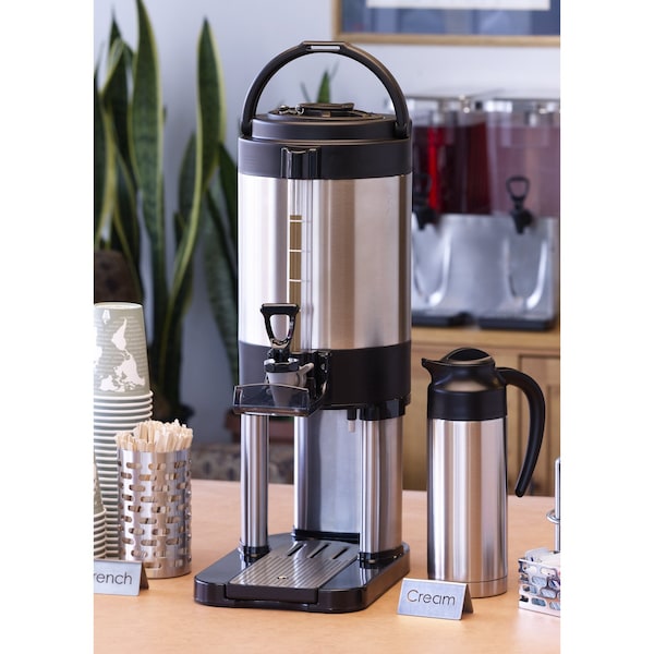 Service Ideas Slim Thermal Container, Stainless Vacuum Insulated, 1.5 Gallon, Brushed - GIUSL15G