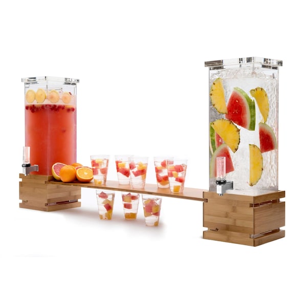 Rosseto Serving Solutions Natura Bamboo Beverage Station (includes Two 2 Gal Bamboo beverage dispensers + 1 Bamboo Surface) - SK007