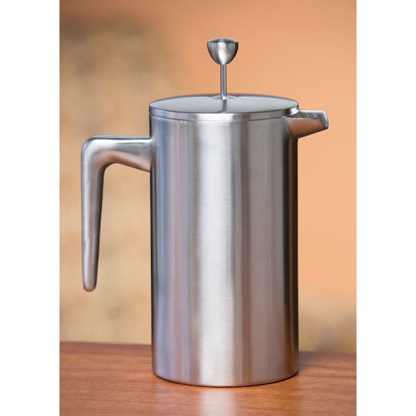 Service Ideas Coffee Press, 27 oz., Double wall Stainless Steel, Brushed - PDWSA800BS