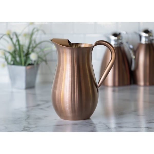 Service Ideas Pitcher with Ice Guard, Bell Shaped, 2 L, Stainless Steel, Rose Gold - WPB2BSRG