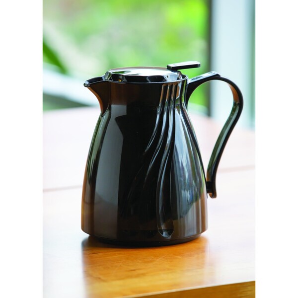 Service Ideas Twist N' Serve Coffee Carafe, 20 oz., BPA Frew, Stackable, Black - TNSPB06BL