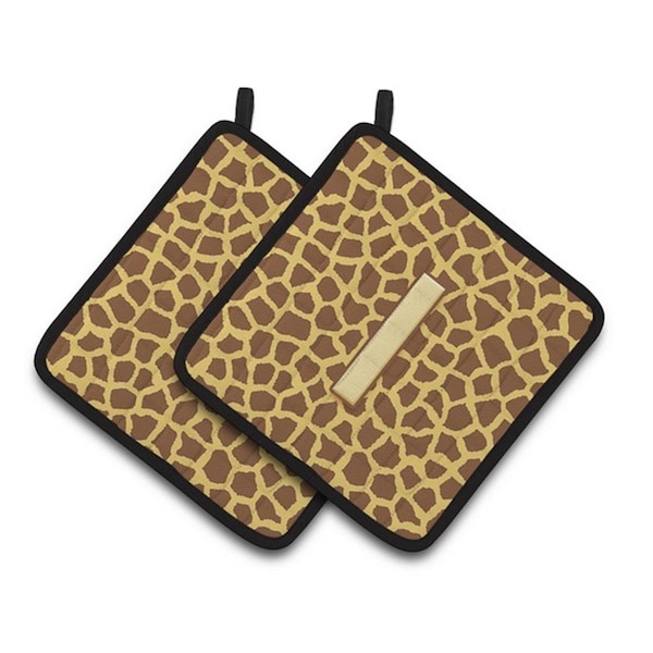 Carolines Treasures Monogram Initial I Giraffe Pair of Pot Holders, 7.5 x 3 x 7.5 in. - CJ1025-IPTHD