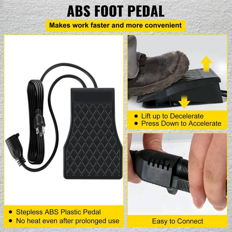Amoladora de eje flexible VEVOR de 560 vatios con mandril de 1/4 de pulgada, pedal y velocidad de 500 a 25000 RPM para tallar, perforar y pulir - DMJMC560W-W7JUK50V1