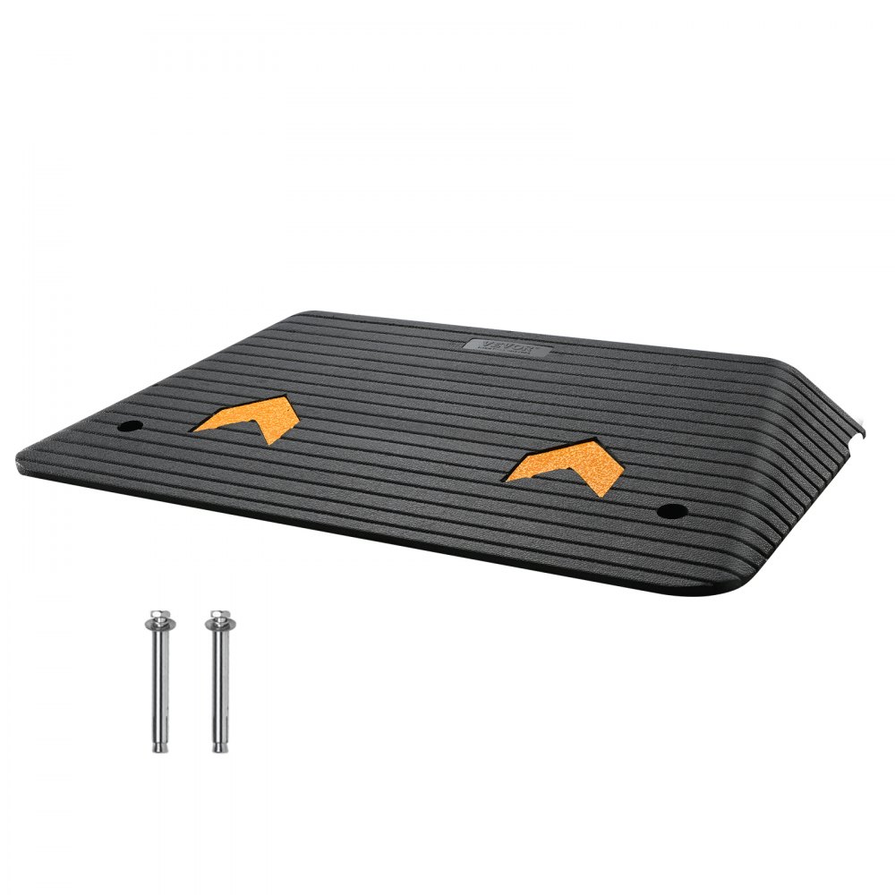 VEVOR Upgraded Rubber Threshold Ramp, 3.5" Rise Door Ramp with 1 Channel, Natural Rubber Car Ramp with Non-Slip Textured Surface, 33069 lbs Load Capacity Curb Ramp for Wheelchair and Scooter - XBLYPDGB1355X9T5NV0