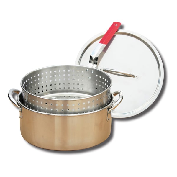 King Kooker Fry Pan, Basket, Stainless Steel, 10qt. - KK 2S