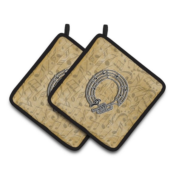 Carolines Treasures Letter O Musical Instrument Alphabet Pair of Pot Holders, 7.5 x 3 x 7.5 in. - CJ2004-OPTHD