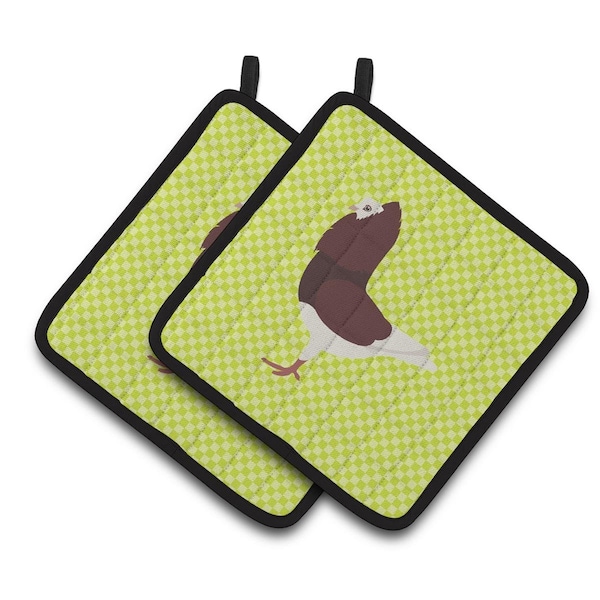 Carolines Treasures Capuchin Red Pigeon Green Pair of Pot Holders - BB7774PTHD